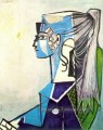 Portrait de Sylvette David 24 au fauteuil vert 1954 cubiste